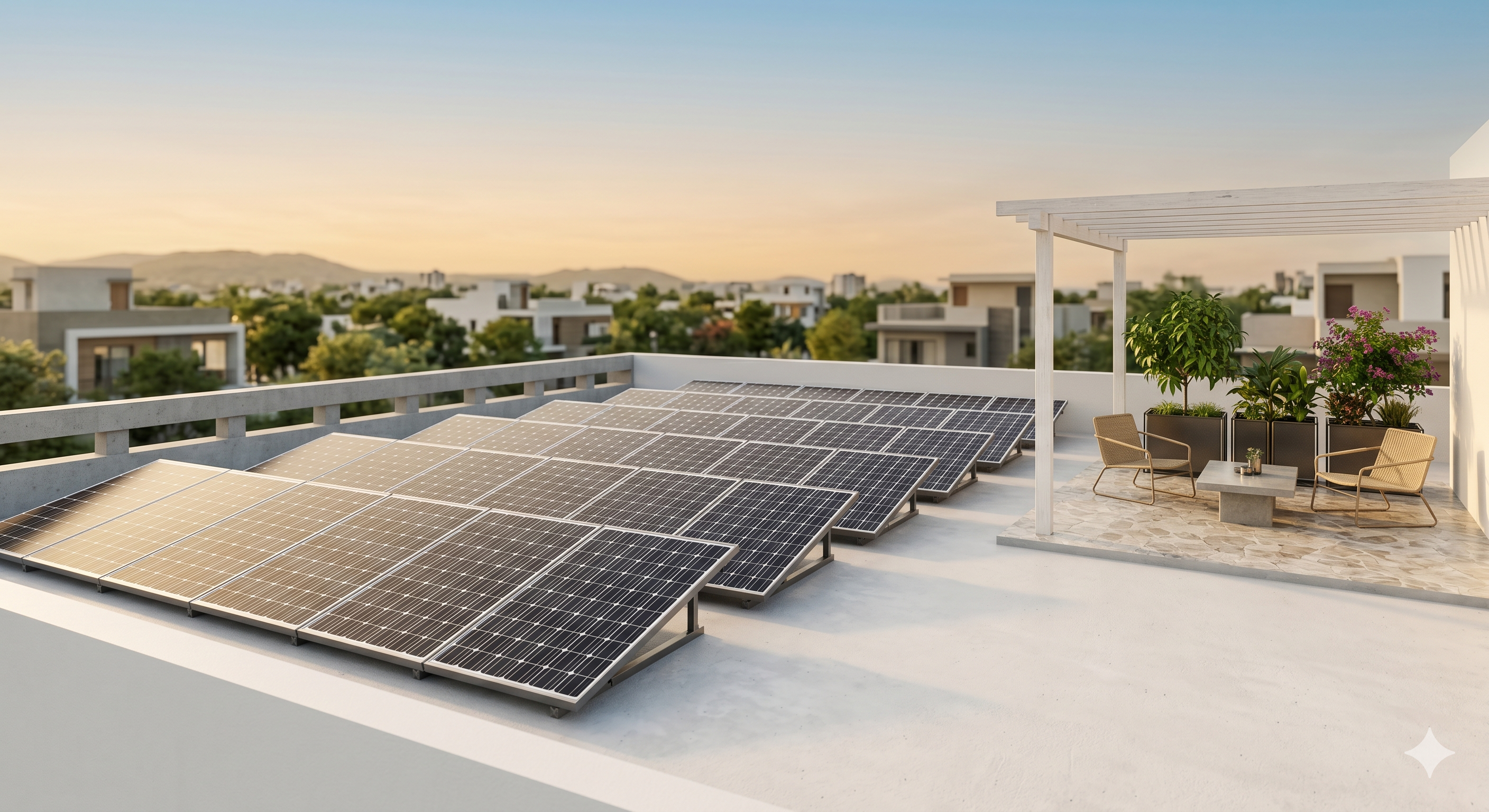 Professional solar panel installation on Indian rooftop